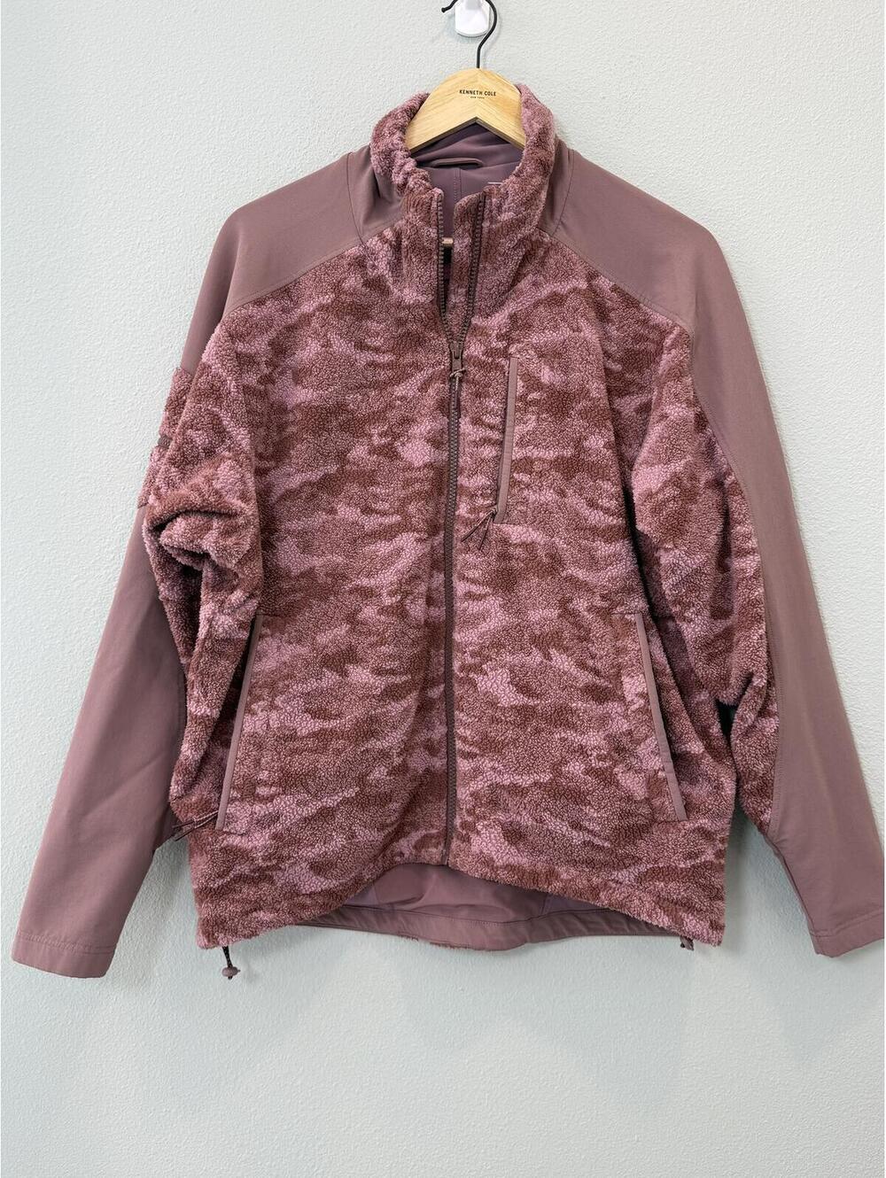 Outdoor Voices Primo-Fleece Full Zip Jacket In Deep Taupe - Women's Medium - Picture 3 of 9